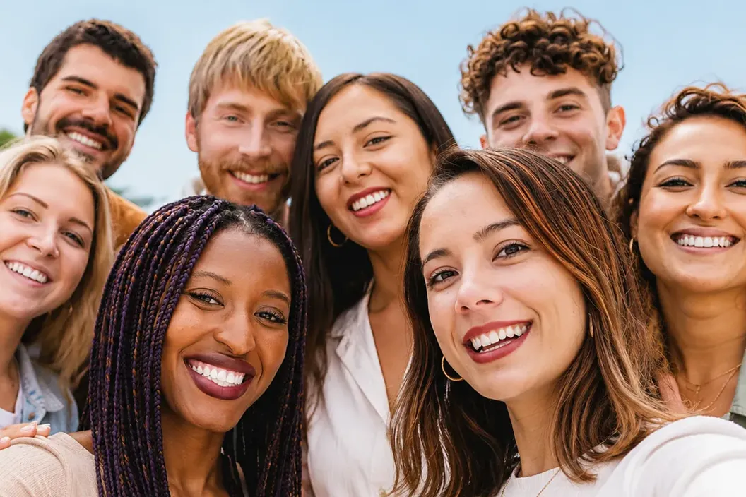 Family enjoying healthy and confident smiles